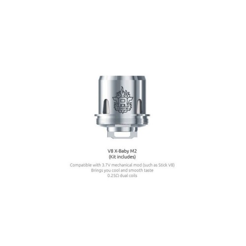 Résistances M2 (0.25oHm) pour TFV8 X-BABY de SMOKTECHe ( pack de 3