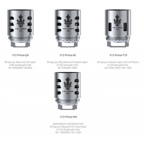 Résistance TFV12 PRINCE Q4/X6/M4/T10 par 3 de SMOKTECH